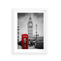 Plakat w ramie 30x40 - Ikoniczny Big Ben w Londynie - Big Ben, Londyn - rama biała