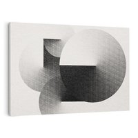 Obraz na płótnie 120x80 - Taniec Szarych Okręgów - graficzne, geometryczne kształty
