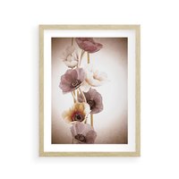 Plakat w ramie 50x70 - Eksplozja kolorów - akwarela, maki - rama drewno