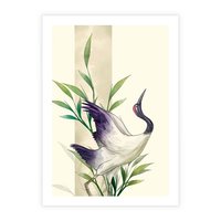 Plakat bez ramy 30x40 - Migocące Ptaki - japońska sztuka, ptak