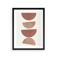 Plakat w ramie 30x40 - Abstrakcyjne Widzenia - abstrakcyjne geometryczne kształty, odcienie brązu i beżu - rama czarna