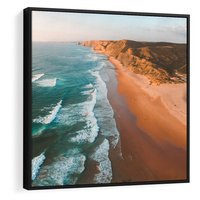 Obraz w ramie 50x50 - Z Lotu Ptaka - fotografia, plaża - rama czarna