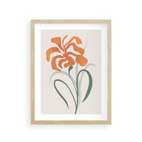 Plakat w ramie 50x70 - Kwiatowe Harmonie - kwiat, sztuka nowoczesna - rama drewno