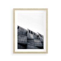 Plakat w ramie 50x70 - Surowa Elegancja Architektury - architektura, surowe formy - rama drewno