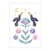 Plakat bez ramy 50x70 - Przenikająca Dżungla - boho plakat, tukany