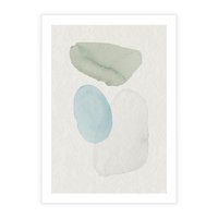 Plakat bez ramy 21x30 - Akwarelowa Symfonia Natury - abstrakcyjne delikatne plamy, akwarelowe