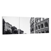 Obraz na płótnie 150x50 - Echa Historii - czarno biała fotografia, koloseum