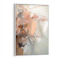 Obraz w ramie 80x120 - Taniec księżycowego pyłu - abstrakcja, tekstury farb - rama biała