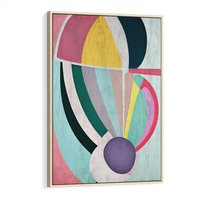 Obraz w ramie 80x120 - Podróżne Echa Przestrzeni - abstrakcyjne dziwne kształty, olejny obraz - rama drewno