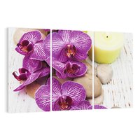 Obraz na płótnie 120x80 - Relaksujące spa w otoczeniu orchidei - spa, świece