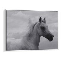 Obraz w ramie 120x80 - Moc i Wolność - czarno biała fotografia, biały - rama biała