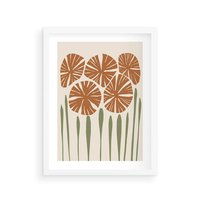 Plakat w ramie 40x50 - Akwarelowe Echa Przyrody - kwiaty, nowoczesny plakat - rama biała