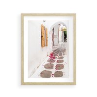 Plakat w ramie 30x40 - Urok Południowej Uliczki - uliczka, południe - rama drewno