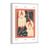 Obraz w ramie 50x70 - Migotliwe Echa - kwiaty, nowoczesna abstrakcja - rama biała