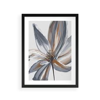 Plakat w ramie 30x40 - Olejne kwiaty - wyraz emocji - kwiaty, malowane - rama czarna