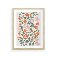 Plakat w ramie 30x40 - Kwiatowa Refleksja - kwiaty polne, plakat - rama drewno