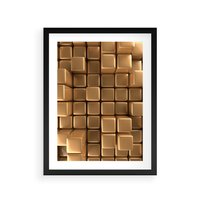 Plakat w ramie 50x70 - Błyszcząca Elegancja - złoto, 3d - rama czarna
