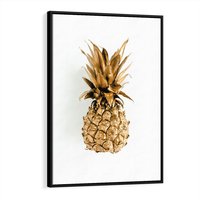 Obraz w ramie 50x70 - Ekskluzywny Akcent - złoty, ananas - rama czarna