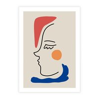 Plakat bez ramy 40x50 - Impresje Kształtów - abstrakcyjny obraz, przypomina twarz
