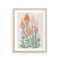 Plakat w ramie 30x40 - Kwiatowe Uniesienia - kwiaty polne, plakat - rama drewno