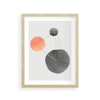 Plakat w ramie 40x50 - Złoty Blask Abstrakcji - abstrakcja, nowoczesny plakat - rama drewno