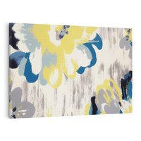 Obraz na płótnie 120x80 - Kwiatowe Impresje - malowane duże kwiaty, kolory żółty