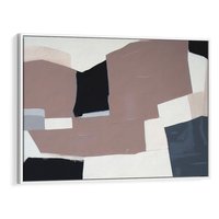 Obraz w ramie 100x70 - Wyrażona cisza abstrakcji - abstrakcyjne, nieregularne kształty - rama biała