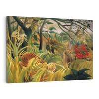 Obraz na płótnie 100x70 - "Tygrys w tropikalnej burzy" (1891) Henri Rousseau - Reprodukcja - reprodukcja, obraz na płótnie