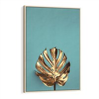 Obraz w ramie 80x120 - Piękno Natury - złote, liście - rama drewno