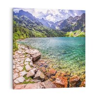 Obraz na płótnie 80x80 - Majestat gór - góry, jezioro