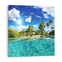 Obraz na płótnie 40x40 - Rajskie wakacje na plaży - plaża, wakacje