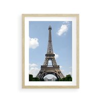 Plakat w ramie 50x70 - Paryż z wieżą Eiffla - Eiffla, Paryż - rama drewno