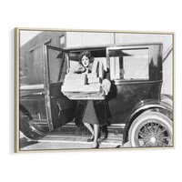 Obraz w ramie 100x70 - Nostalgiczna Podróż - fotografia vintage, lata 30 - rama drewno