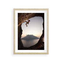 Plakat w ramie 40x50 - Wspinaczka na Wysokie Góry - wspinaczka, góry - rama drewno
