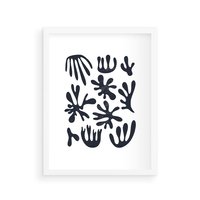 Plakat w ramie 30x40 - Rozmyte Granice Wspomnień - inspiracja mattise, abstrakcja - rama biała
