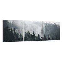 Obraz na płótnie 150x50 - Las w górach: mistyczna mgła - las, góry