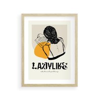 Plakat w ramie 40x50 - Kobiecość w Literach - grafika, nowoczesność - rama drewno