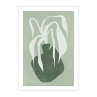 Plakat bez ramy 30x40 - Zieleń Pulsującego Spokoju - zielona abstrakcja, zgaszona zieleń