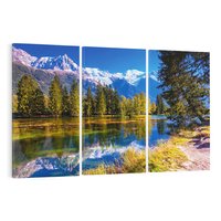 Obraz na płótnie 120x80 - Górskie piękno - góry, jezioro