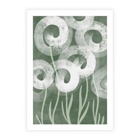 Plakat bez ramy 50x70 - Spokojne Plamy Natury - zielony plakat, roślinne motywy