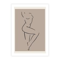 Plakat bez ramy 40x50 - Zanikająca Wyobraźnia - mnimalistyczny akt, beżowa tonacja