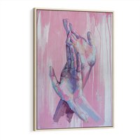 Obraz w ramie 50x70 - Splecione - obraz olejny, pastelowe kolory - rama drewno