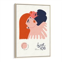 Obraz w ramie 80x120 - Rondo melancholii - para zakochanych, graficzny obraz - rama drewno