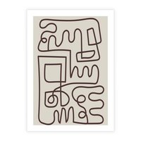 Plakat bez ramy 21x30 - Etniczna Abstrakcja - nowoczesna boho grafika, abstrakcja