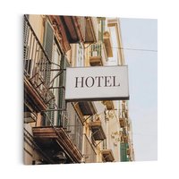 Obraz na płótnie 40x40 - Magiczne Spacery - hotel, uliczka