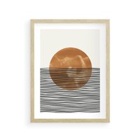 Plakat w ramie 30x40 - Okrąg Mocy - boho obraz, geometria - rama drewno