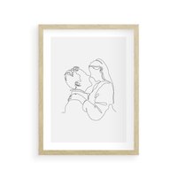 Plakat w ramie 50x70 - Bezgraniczne Tańce - para zakochanych, kobieta i mężczyzna - rama drewno