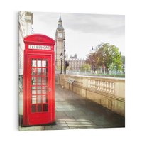 Obraz na płótnie 50x50 - Londyńskie widoki - Londyn, telefon