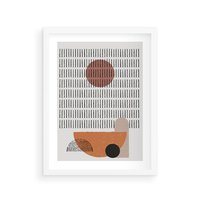 Plakat w ramie 40x50 - Symetria w Stylu Mid-Century - minimalistyczny obraz, mid-century styl - rama biała