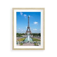 Plakat w ramie 50x70 - Wieża Eiffla - Eiffla, Paryż - rama drewno